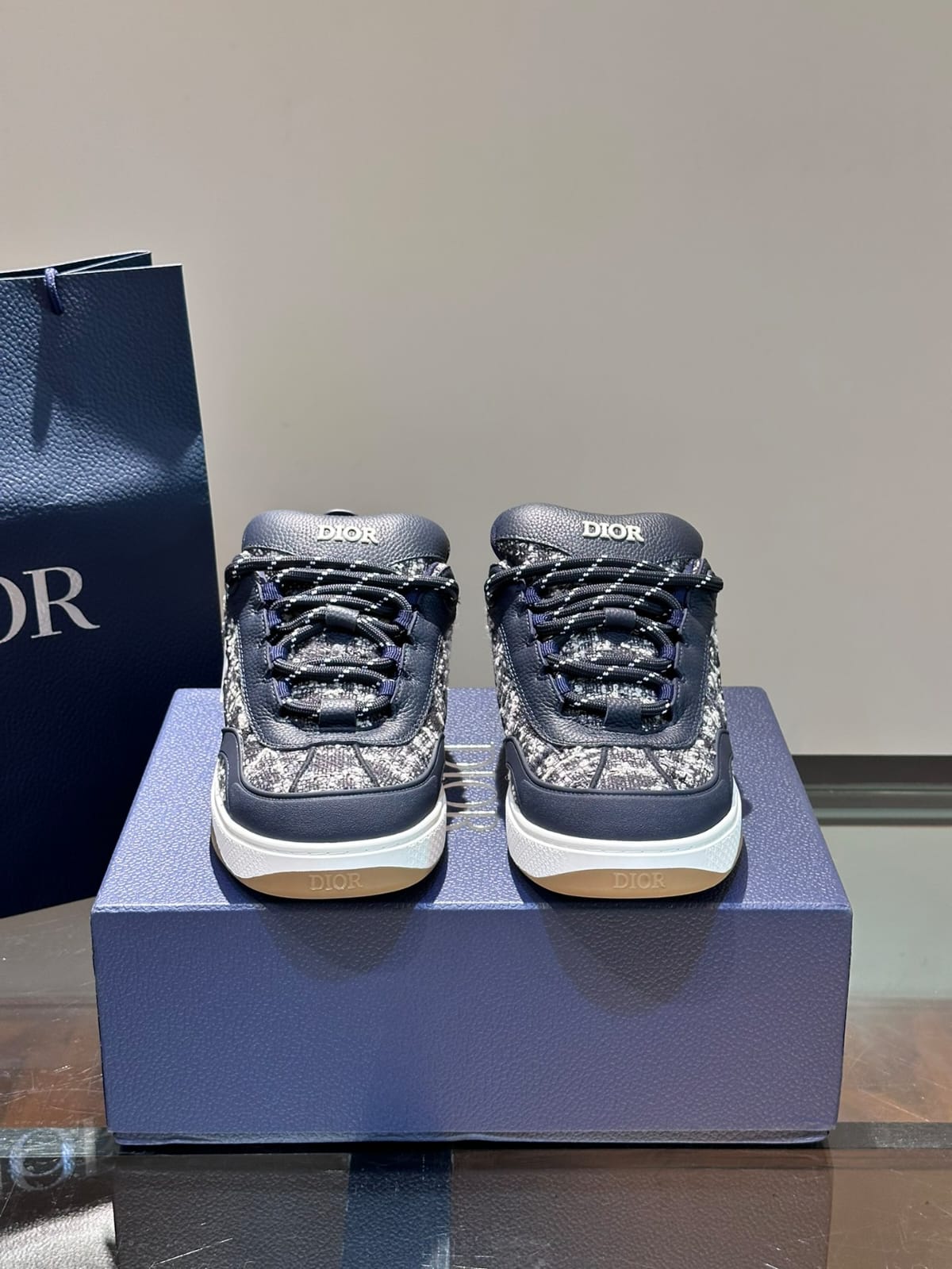 Dior B9S Skater Tweed Navy Blue