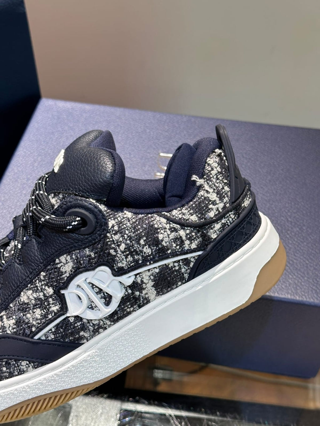 Dior B9S Skater Tweed Navy Blue