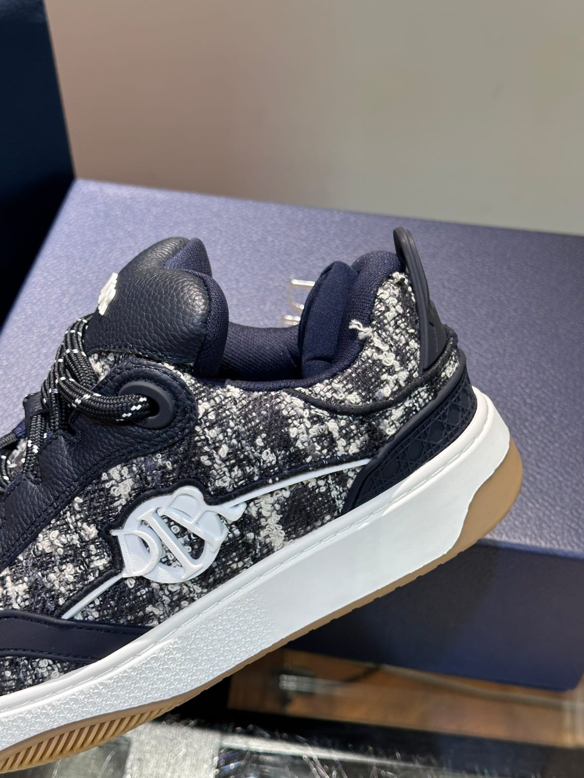 Dior B9S Skater Tweed Navy Blue